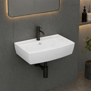 Lavabo de Baño Moderno de Cerámica para Colgar en la Pared con Diseño Ecológico, Fácil de Limpiar, Capacidad de 9L para Uso en Hospitales y Baños - Product Image 1