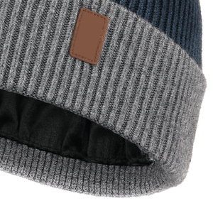 Gorro de Punto con Forro de Satén y Logotipo Personalizado para Hombre y Mujer, Gorro de Invierno en Tonos Tierra, Gorro con Forro de Seda, Gorro Cálido con Doble Tono - Product Image 3