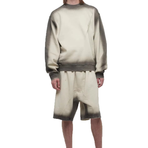 Conjunto de Sudadera Casual para Hombre con Cuello Redondo y Tinte Degradado, Tejido de Felpa, para Otoño - Product Image 1