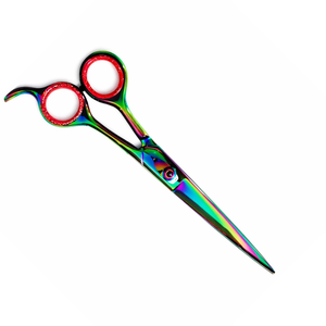 Ciseaux de toilettage pour animaux de compagnie professionnels de 8 pouces, à lame tranchante, multicolores, en titane, en acier inoxydable japonais - Product Image 2