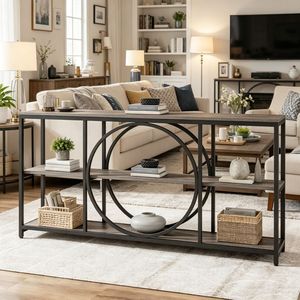 Consolle Regolabile in Stile Industriale, Tavolo Consolle Lungo Moderno di Lusso per Ingresso, Magazzino, Casa, Soggiorno, Appartamento - Product Image 6