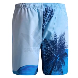 Shorts de Playa para Hombre con Estampado Tropical Azul, Secado Rápido, Cordón Ajustable, Traje de Baño Ligero e Informal para Surf con Bolsillos Laterales - Product Image 2