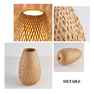 Wholesale Bamboo <b>Ceiling</b> <b>Light</b> Handmade Natural Pendant Lamp Decorative Lighting for Hotel Restaurant Project Use - Product Image 6