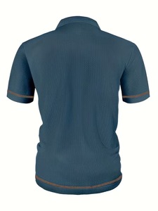 เสื้อเชิ้ตแขนสั้นผู้ชายลำลองแบบขายส่ง พิมพ์โลโก้ด้านหน้าได้ ผ้าโพลีเอสเตอร์/คอตตอน 220 กรัม ระบายอากาศได้ดี แห้งเร็ว - Product Image 4