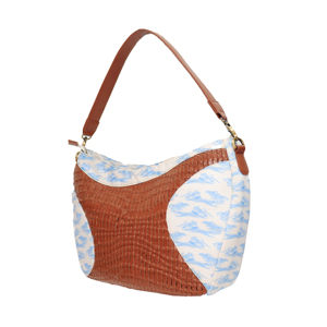 Sac à bandoulière hobo vintage en cuir tissé et polyester pour femmes |   Sac à main décontracté à bandoulière de grande capacité avec imprimé vagues - Product Image 2