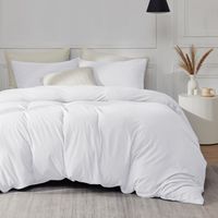 Colección Clásica de Lujo y Confort, Sábanas de Percal Blanco Ultrasuaves de 400 Hilos, 100% Poliéster, Personalizables, Tamaño Queen, Diseño Sólido