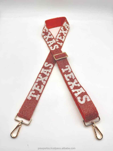 Sports Team Beaded Bag <b>Strap</b> Wholesale Handmade Custom College Gameday Purse <b>Strap</b> Personalized Embroidered Seed Beaded <b>Shoulder</b> - Product Image 2