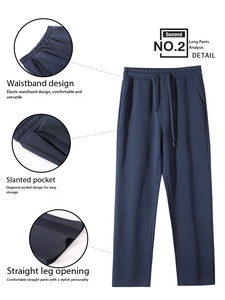ชุดเซ็ตเสื้อสเวตเชิ้ตผ้าฝ้ายคอตตอน OEM แบบ unisex คอกลม แขนเสื้อแบบดรอปโชว์เดอร์ ทรงหลวม สีพื้น ชุดลำลองสองชิ้นสำหรับฤดูใบไม้ร่วง ชุดลำลองผู้ชาย - Product Image 3