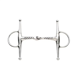 บิตม้าแบบ Full Cheek Corkscrew Mouth Snaffle สำหรับสัตวแพทย์และกีฬาขี่ม้า ทำจากสแตนเลสขัดเงา พร้อมปากม้าแบบเรียบ - Product Image 1