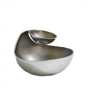 Vente directe d'usine plat de service en métal poli argenté personnalisé meilleure décoration de table de fête bol à trempette Chip n à bas prix - Product Image 1