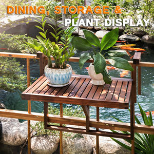 Mesa Colgante para Balcón Diseñada para la Vida en Apartamentos, que Ofrece una Superficie Práctica y Ahorra Espacio para Bebidas, Comidas y Uso Diario - Product Image 4