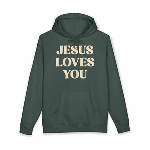 Jésus t'aime – Sweat à capuche personnalisé à thème religieux pour hommes, femmes et jeunes – Coton épais, molleton bouclette, broderie universitaire – Vente en gros - Product Image 6