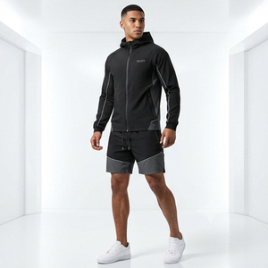 Conjunto Deportivo Transpirable de Verano para Hombre, de Secado Rápido, para Gimnasio, 2 Piezas, Camiseta Deportiva de Manga Corta y Pantalones Cortos para Correr, Talla Grande - Product Image 4