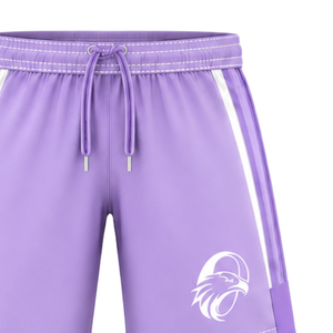 Pantalones Cortos de Rugby Blancos con Lavanda Personalizados, Uniforme de Equipo Transpirable y Ligero, Ropa Deportiva de Entrenamiento Personalizada, Pantalones Cortos Deportivos de Alto Rendimiento - Product Image 4