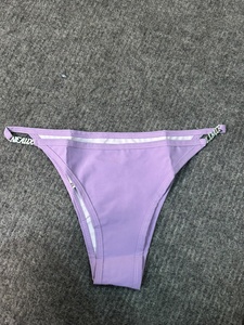 Women Bikini Set Triangle Bikini <b>Swimsuit</b> <b>Thong</b> Beachwear Adjustable Strap Pink Plaid Purple - Product Image 3