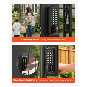 Serratura Meccanica a Pulsanti a Doppia Faccia con Combinazione a 4-7 Cifre, Aggiornamento Codice 2.0, Ingresso Intelligente Senza Chiave con Funzione Keyless D - Product Image 5