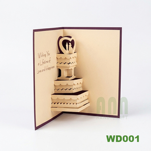 การ์ดอวยพรวันครบรอบแบบป๊อปอัพ 3 มิติ รุ่น ANN HANDICRAFT WD001 งานฝีมือแบบดั้งเดิม ตัดด้วยเลเซอร์ เคลือบด้าน พิมพ์ออฟเซ็ต ผลิตด้วยมือในเวียดนาม - Product Image 4