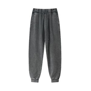 Pantalones Deportivos de Algodón Azul Oscuro para Hombre, Cintura Elástica con Cordón, Estilo Casual, Bolsillos Laterales, Ropa de Otoño - Product Image 3