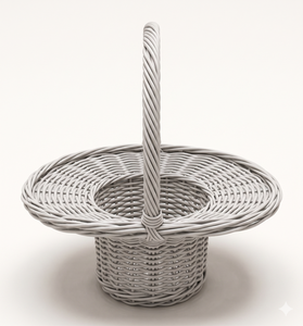 Handmade White Wicker Picnic <b>Basket</b> With Handle Eco Friendly Rattan Storage For Flower <b>Gift</b> Wedding Party Home Decoration Tray - Product Image 3