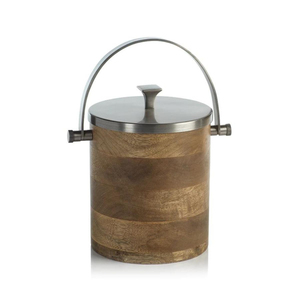 Wholesale Premium Handcrafted Mango Wood Ice Bucket with Double Wall Stainless Steel Inner Chiller for Home <b>Bar</b> Parties - Product Image 1