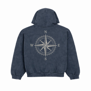 Sweat-shirt à capuche pour homme, bleu foncé uni, style décontracté, avec logo sur le devant et poche kangourou, logo personnalisé OEM ODM. - Product Image 6