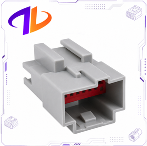 Conector de cableado automotriz compatible 30968-1127, 12 pines macho H-DAC 64, cobre y nailon, 2.54mm, gris, PowerDrive S-PD-CN-00013 - Product Image 4