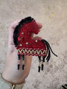 Premium MD HANDICRAFTS Floral Embroidery Beaded Brooch Handmade Gift for Her Handcrafted in Uttar Pradesh - Product Image 1