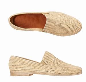 Mocassins marocains en raphia, chaussures en raphia tissées à la main, sandales d'été, sandales à enfiler en raphia - Product Image 1