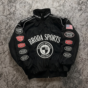 Men's High Quality Polyester/Cotton Racing Jacket Customizable Color <b>Canvas</b> <b>Plain</b> Dyed Knitted Breathable Quick Summer Winter - Product Image 3