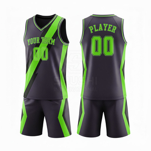 Your Team Customizable for Green Basketball Jersey Set V-Neck Sleeveless Sublimated Print Quick Dry Breathable Polyester All - Product Image 4