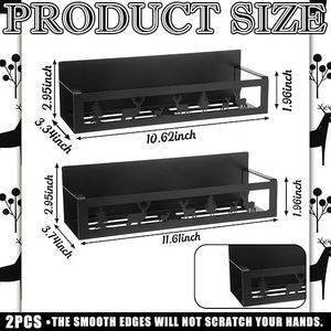 Lot de 2 paniers magnétiques en métal pour épices, à fixer sur réfrigérateur, organisateurs de rangement pour assaisonnements, pour la décoration intérieure K - Product Image 2