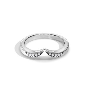 แหวนเพชรแล็บแฟชั่นหรูหรา ทอง 10K/14K แหวนแต่งงานรูปเชฟรอน แหวนแต่งงานรูปตัววี แหวนเพชรโค้งแบบซ้อนได้ - Product Image 3