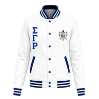 Blouson Bomber en Satin Léger Zippé pour Femme Sigma Gamma Rho – Vêtements de Sororité Grecque, Mode Décontractée, Vente en Gros
