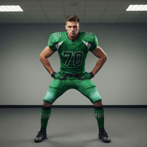 Uniforme de Fútbol Americano Personalizado en Color Verde Sólido, Tela de Poliéster Anti-UV, Ropa Deportiva para Hombre, Última Tendencia - Product Image 4