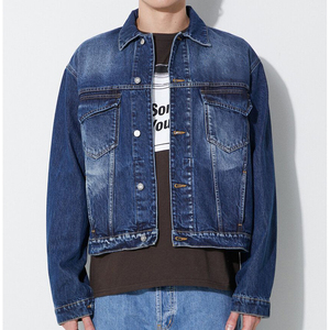 Wholesale Clothing Manufacturer <b>Denim</b> Men's <b>Jackets</b> <b>Custom</b> Basic Solid Color Jeans <b>Denim</b> Men's <b>Jackets</b> - Product Image 1