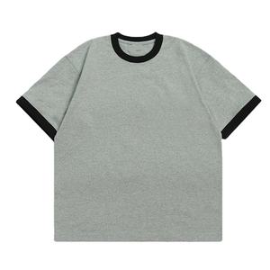 Camiseta Oversize Ancha y Holgada de Algodón Pesado de Alta Calidad Personalizada para Hombre, Negra y Blanca, con Cuello Redondo - Product Image 5