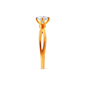 Anillo de Diamantes Solitario Clásico Brillante, Anillo de Diamantes Solitario de Corte Brillante Redondo en Oro de 18K de Primera Calidad, Elegante Anillo de Compromiso para Mujer - Product Image 4