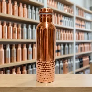 Hammered <b>Copper</b> <b>Drinking</b> <b>Bottle</b> Eco-Friendly Yoga Gym <b>Copper</b> Water <b>Bottle</b> Personalized Used For Home Restaurant School Office - Product Image 5