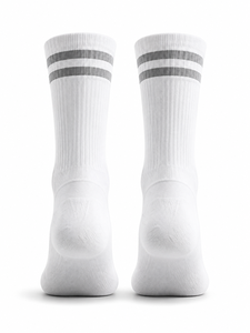 <b>White</b> Crew Woven Eco-Friendly Breathable Anti-Bacterial Quick Dry Sports <b>Socks</b> <b>Men's</b> Running Basketball Soccer Football Training - Product Image 2