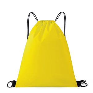 pink Polyester Drawstring <b>Backpack</b> Adjustable <b>Strap</b> Lightweight Casual Gym Bag Solid Color Unisex - Product Image 3