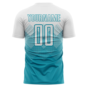 Vêtements de sport personnalisés durables, conçus pour le football de compétition, avec des motifs éclatants et une coupe confortable pour les maillots de foot actifs. - Product Image 3