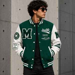 CHALASA SPORTS Embroidered <b>Men's</b> Varsity <b>Jacket</b> OEM Manufacturer High Quality Winter Fall Denim Quick Dry Breathable Fleece - Product Image 3
