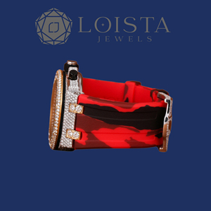 LOISTA Diamond Chronograph <b>Watch</b> 43mm Oval Case <b>Rubber</b> Band Analog Quartz Men's Luxury Timepiece - Product Image 3