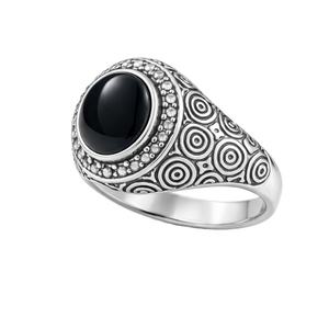 Anillo Clásico Fino de Plata de Ley 925 con Bisel de Ónix Negro para Mujer, Ideal para Aniversario de Bodas, Venta al por Mayor - Product Image 2