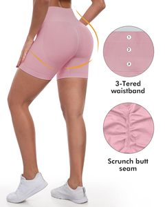 Scrunch Butt Shorts Workout Gym Shorts For Women Biker Shorts High Waisted Tummy Control Butt Lifting Running Sports Yoga <b>Booty</b> - Product Image 5