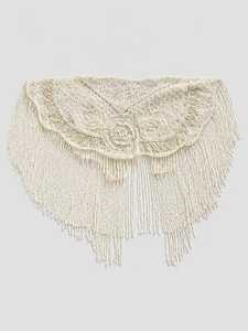 Elegante Mantellina da <span class=keywords><strong>Donna</strong></span> in Pizzo <span class=keywords><strong>Bianco</strong></span> con Frange e Perle, <span class=keywords><strong>Bolero</strong></span> Avvolgente - Product Image 4