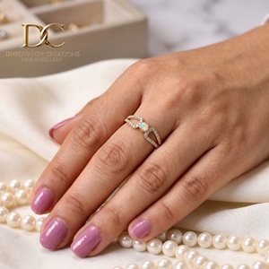 9K Solid Gold with Natural Ethiopian <b>Opal</b> <b>Ring</b> with pave set certified Lab Grown Diamonds Minimalist Gemstone Engagement <b>Ring</b> - Product Image 3