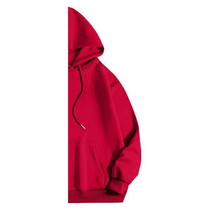 Sweat à capuche d'hiver pour femme 100% coton molletonné écologique respirant coupe-vent brodé surdimensionné avec logo frontal uni bleu foncé OEM - Product Image 5