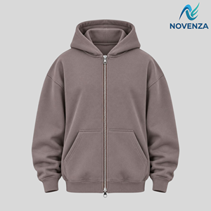 เสื้อฮู้ดซิปคู่สำหรับผู้หญิง สไตล์ลำลอง ซิปยาว ผ้าฝ้าย 100% ไม่หดตัว สีสันตามสั่ง แฟชั่นสตรีท โดย Novenza - Product Image 5
