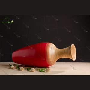 Fait à la main moderne minimaliste Antique bambou Vase en bois Style Vintage laqué en céramique décor à la maison accessoire pour la vie de mariage - Product Image 3